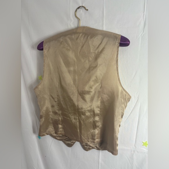 VTG Cottage core Cotton Blend Textured Button Down Vest Women’s Size M - Picture 4 of 13